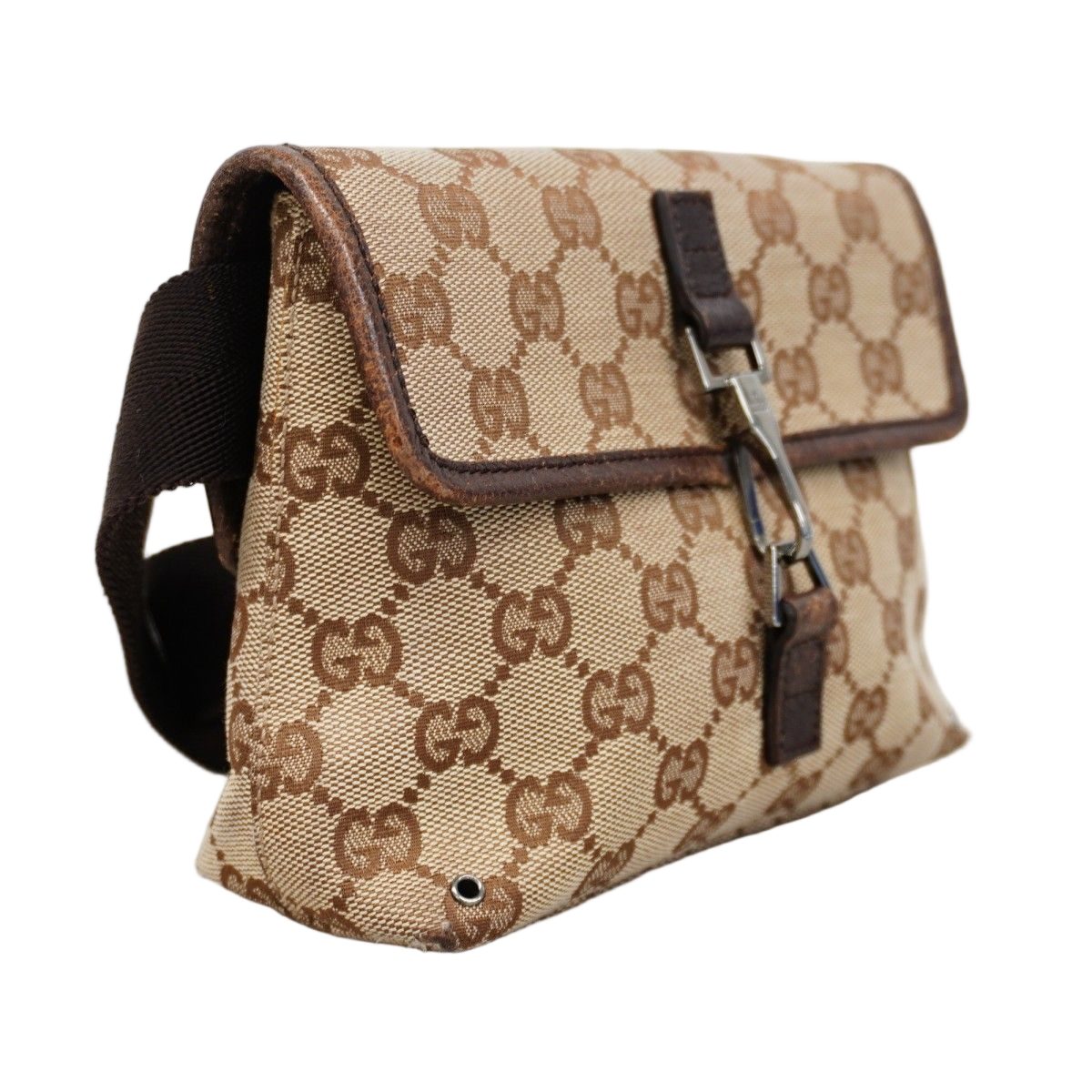 Gucci Waist Bag GG Canvas Brown Silver — view 2