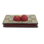 Gucci Wallet GG Supreme Brown Red Gold — view 2