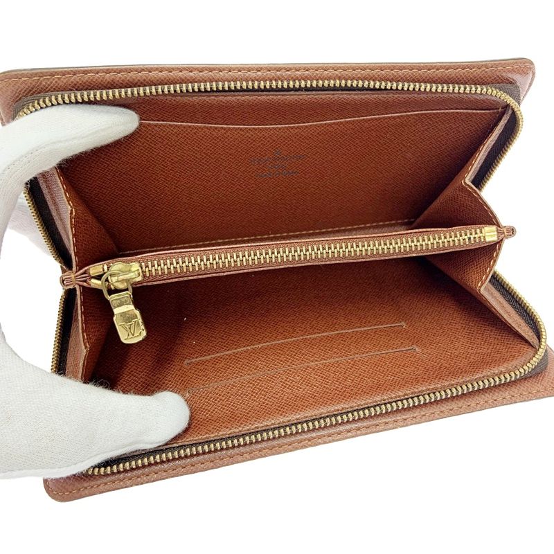 Louis Vuitton Monogram Porte Monnaie Zip Long Wallet Brown — view 7