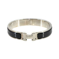 Hermes Clic H GM Bangle Black Silver Bracelet