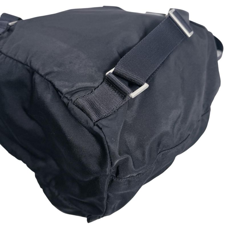 Prada Triangle Logo Backpack Daypack Black — view 7