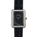 Chanel Boyfriend H6586 Black Diamond Bezel SS Leather Quartz