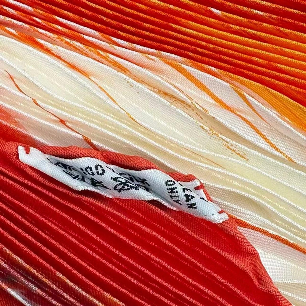 Hermes Pleated Scarf Smiles in Third Millenary Silk Red — view 6