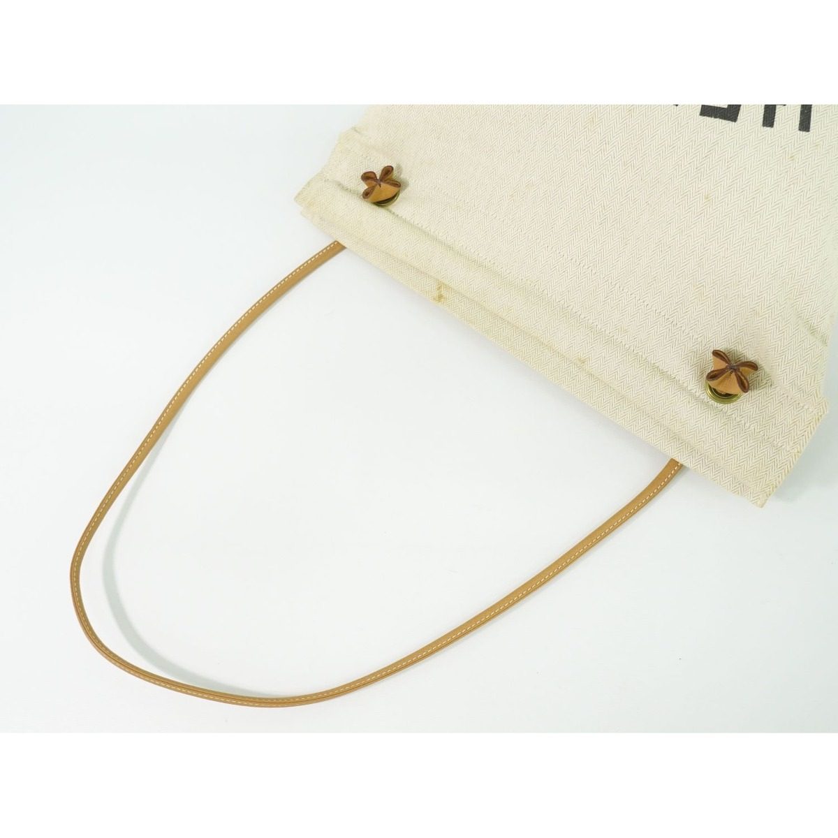 Hermes Aline GM Shoulder Bag Tote Canvas Ivory — view 4