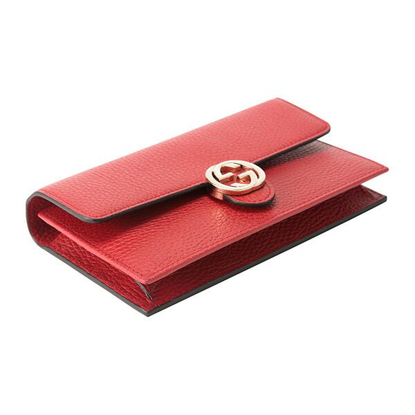 Gucci Clutch and Second Bag Shoulder Dollar Calf Red — view 3