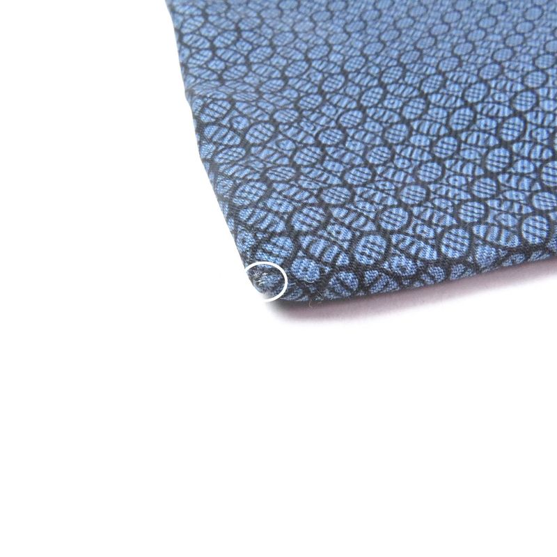 Hermes 7695 OA 100% Silk Geometric Pattern Wide Tie Blue — view 8