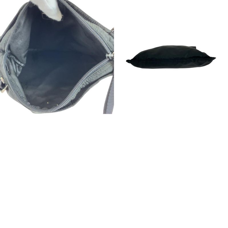 Prada Tessuto Triangle Logo Plate Black Silver Hardware Nylon Shoulder Bag — view 9