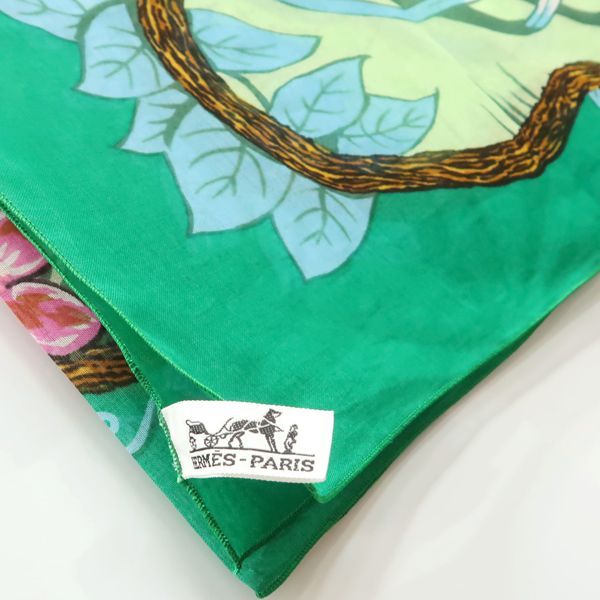 Hermes Pareo Large Shawl 100% Cotton Jungle Leopard Panther — view 5