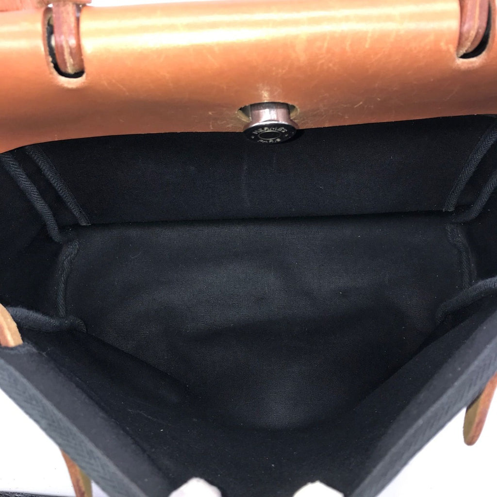 Hermes Herbag PM Toilet Ash 2-Way Shoulder Bag Black Camel Price Negotiation — view 7