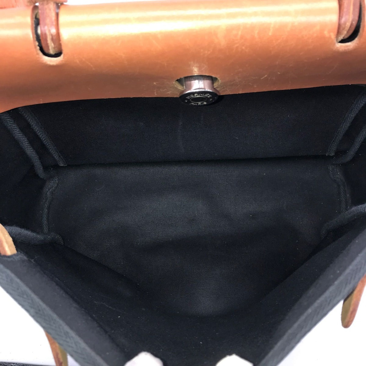 Hermes Herbag PM Toilet Ash 2-Way Shoulder Bag Black Camel Price Negotiation — view 7