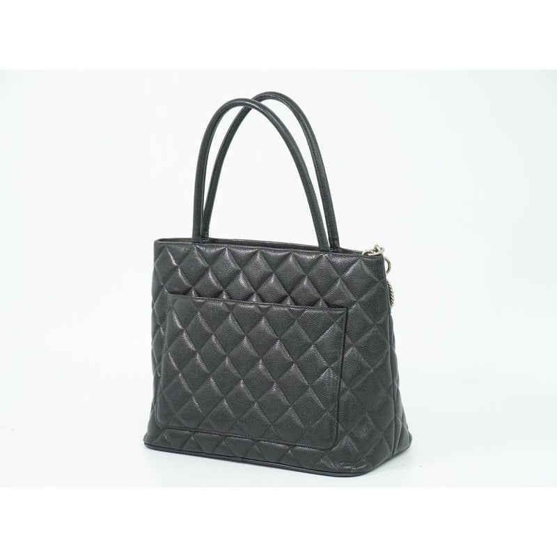 Chanel Revival Tote Handbag Caviar Leather Black Coco — view 2