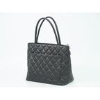Chanel Revival Tote Handbag Caviar Leather Black Coco — view 2
