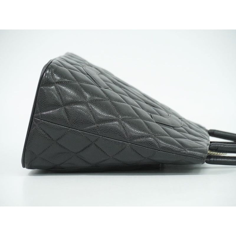 Chanel Revival Tote Handbag Caviar Leather Black Coco — view 3