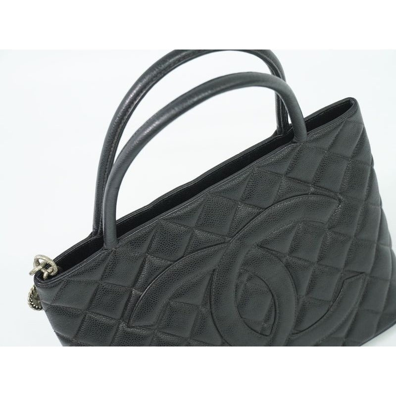 Chanel Revival Tote Handbag Caviar Leather Black Coco — view 5