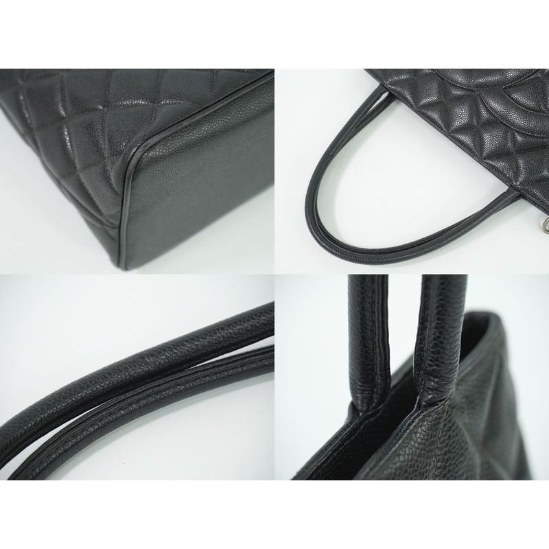 Chanel Revival Tote Handbag Caviar Leather Black Coco — view 6