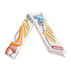 Hermes Scarf Twirl Scope Neon Pointier Embroidery Silk Spring/summer Blanc Rose Vert