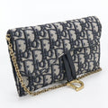 Dior Chain Pouch Small Saddle Wallet Canvas