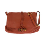 Gucci Bamboo Orange Brown Gold Leather Shoulder Bag Pochette