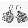 Chanel CC Motif Coco Mark Swing Pearl Silver White
