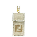 Fendi Phone Pouch White Beige 219 Case Leather