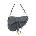 Dior Saddle Bag Gray Canvas Oblique