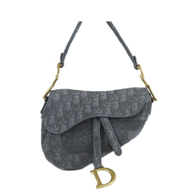 Dior Saddle Bag Gray Canvas Oblique