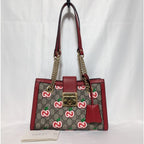 Gucci GG Supreme Apple Padlock Chain Shoulder Bag