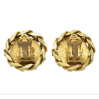 Chanel Rhinestone Round Chain Earrings — view 2