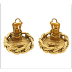 Chanel Rhinestone Round Chain Earrings — view 4