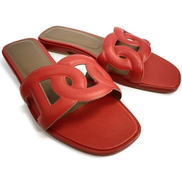 Hermes Chaine D'ancre Leather Sandals — view 2
