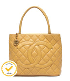 Chanel Tote Gold Caviar Leather Reissue Medallion No 5