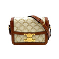 Celine Teen Triomphe Calf Brown White Shoulder Bag Gold