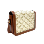 Celine Teen Triomphe Calf Brown White Shoulder Bag Gold — view 2
