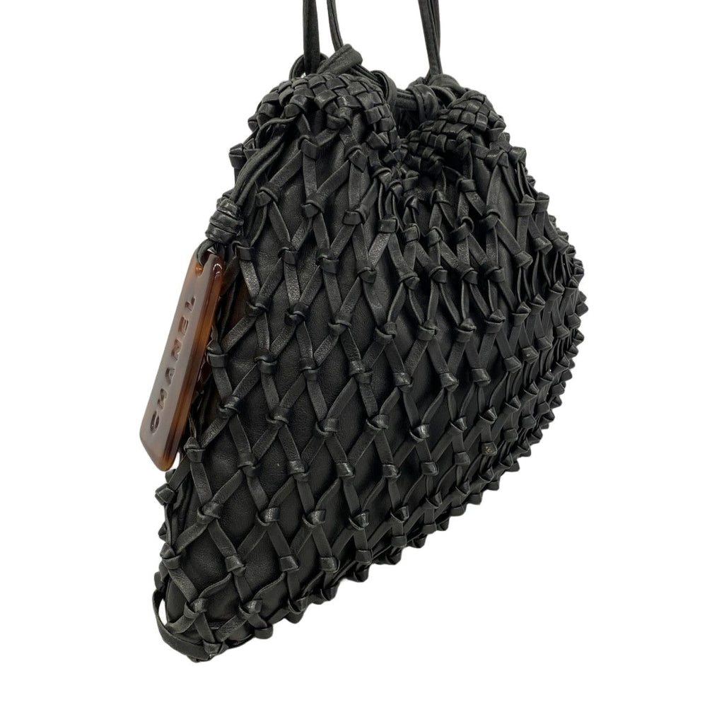 Chanel Shoulder Bag Leather Black Gold — view 2