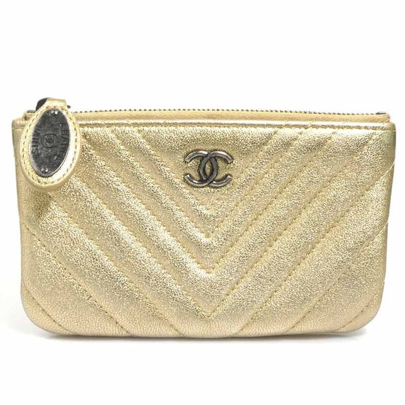 Chanel Quilted Metallic Gold Pouch