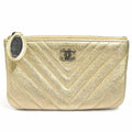 Chanel Quilted Metallic Gold Pouch