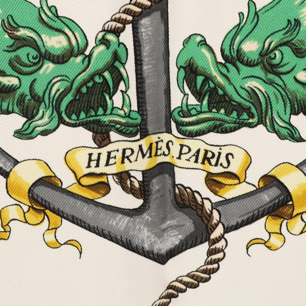 Hermes Scarf Carre 90 Pavois Ivory Silk Multicolor — view 2