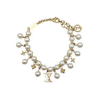 Louis Vuitton Bracelet Pearl River M1685 a Monogram Flower Logo White — view 3
