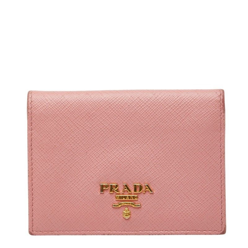 Prada Card Case Pink Saffiano Leather