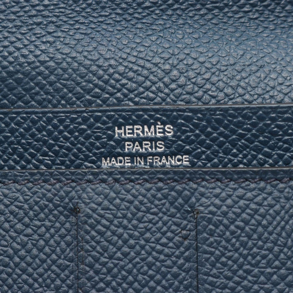 Hermes Bifold Wallet Citizen Twill Long Silk in Blue de Plus Leather Long — view 5