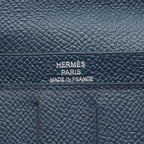 Hermes Bifold Wallet Citizen Twill Long Silk in Blue de Plus Leather Long — view 5