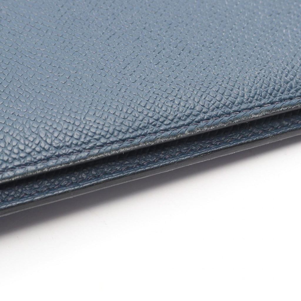 Hermes Bifold Wallet Citizen Twill Long Silk in Blue de Plus Leather Long — view 8