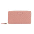 Gucci Wallet Long Microshima Leather Pink Round