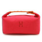 Hermes Brid a Black PM Bath Pouch Cosmetic Handbag Canvas