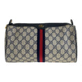 Gucci Vintage Sherry Line Gray GG Supreme Canvas 41 02 017 Clutch Second