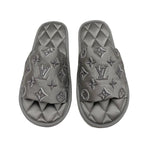 Louis Vuitton Homey Line Monogram Flat Shoes Satin Gray Slippers Room — view 2