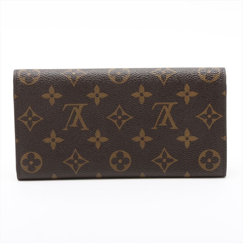 Louis Vuitton Monogram Portefeuille Emilie Zipper Long Wallet Brown — view 7