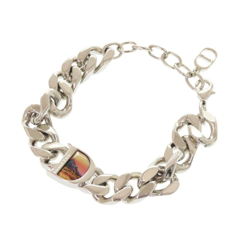 Dior Logo Metal Silver Chain Bracelet 1063