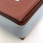 Celine Frame Shoulder Bag Brown Light Blue Leather — view 5