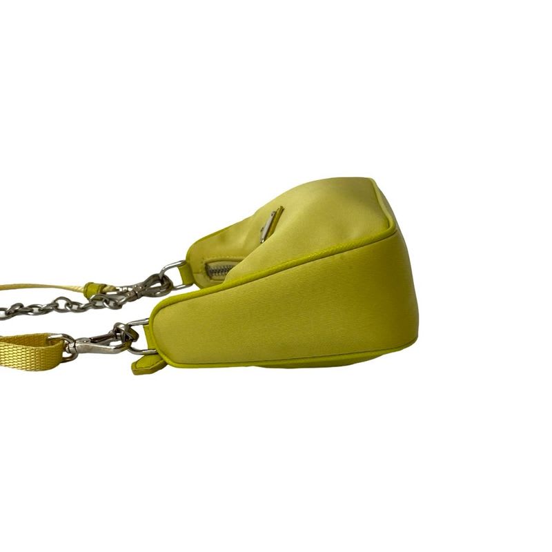 Prada Triangle Logo Hardware Nylon 2-Way Chain Mini Shoulder Bag